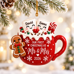 Personalized Wedding 2D Printed Christmas Ornament Tree Decoration Gifts for Couples