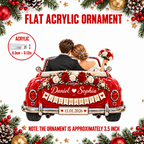 Personalized Wedding 2D Printed Christmas Ornament Tree Decoration Gifts for Couples