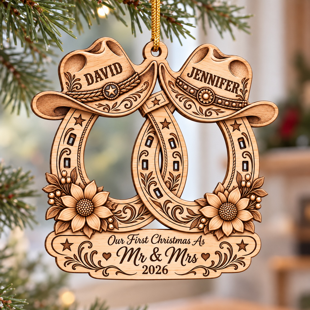 Personalized Wedding Christmas Ornament Tree Decoration Gifts for Couples