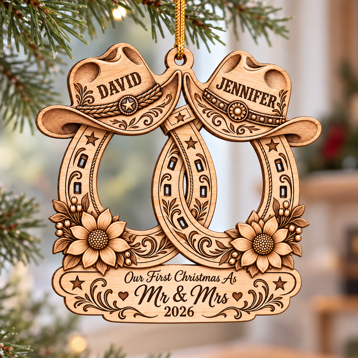 Personalized Wedding Christmas Ornament Tree Decoration Gifts for Couples