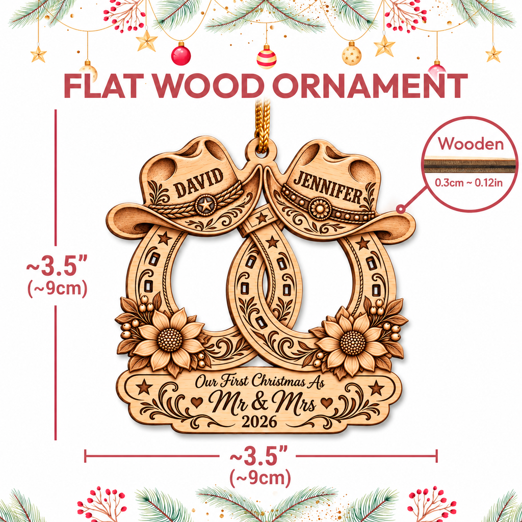 Personalized Wedding Christmas Ornament Tree Decoration Gifts for Couples