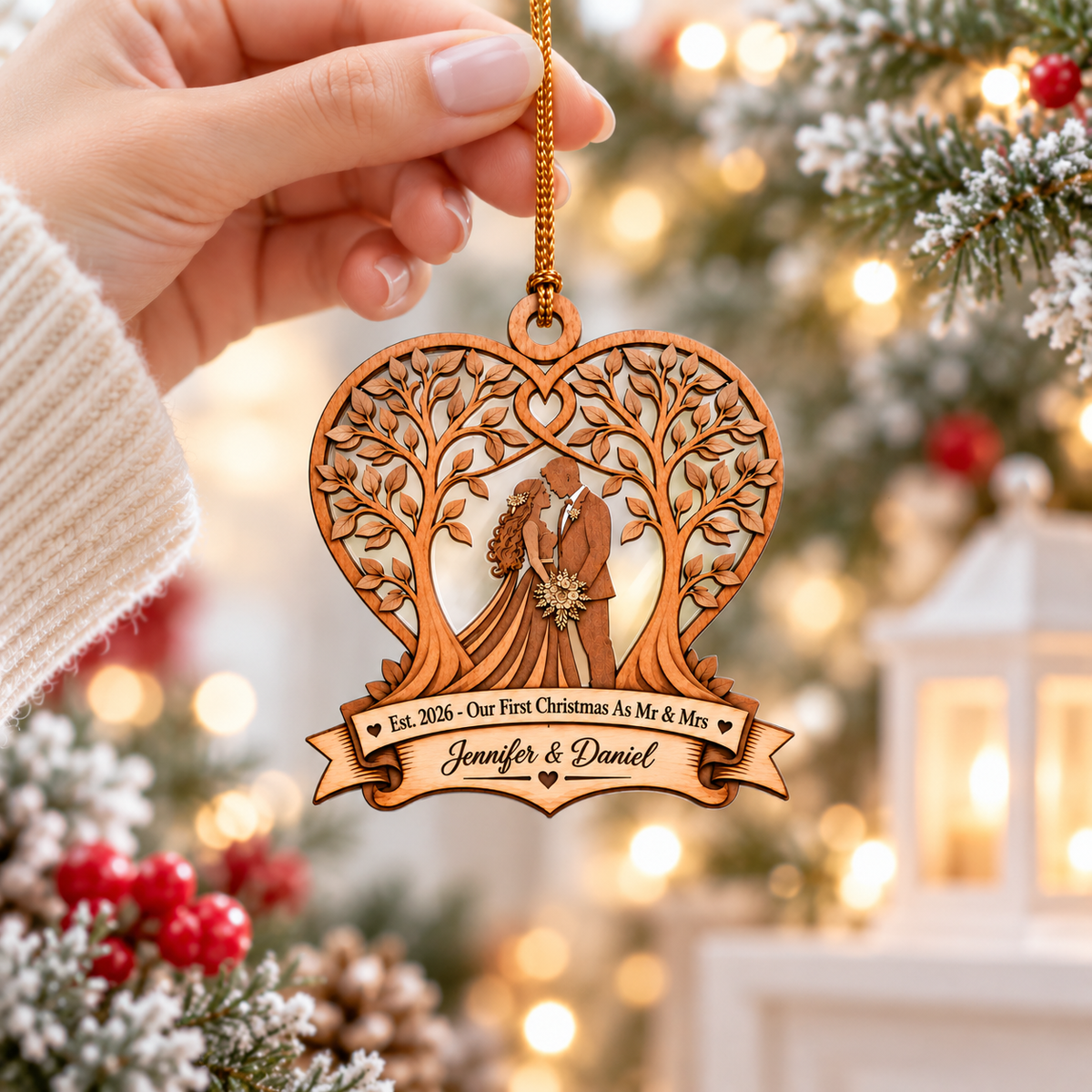 Personalized Wedding Christmas Ornament Tree Decoration Gifts for Couples (Copy) (Copy) (Copy)