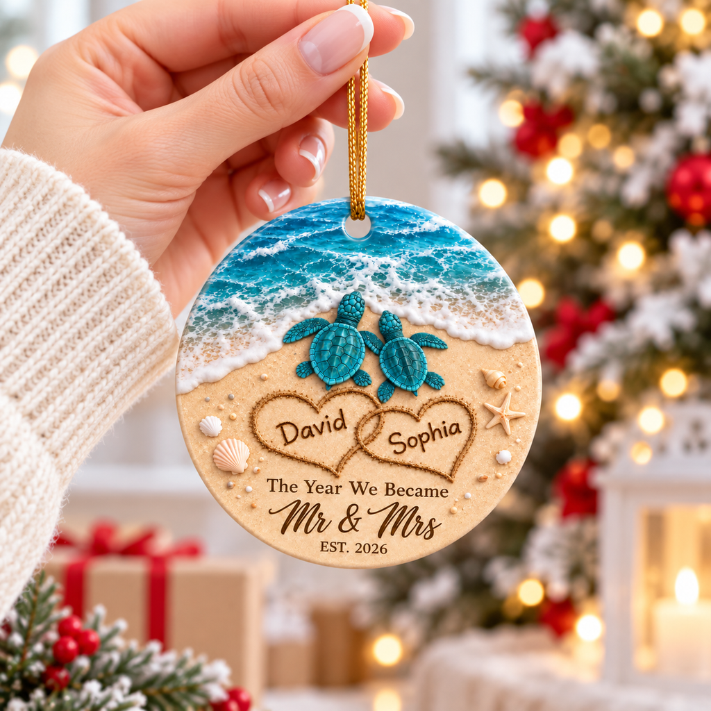 Personalized Wedding Christmas Ornament Tree Decoration Gifts for Couples