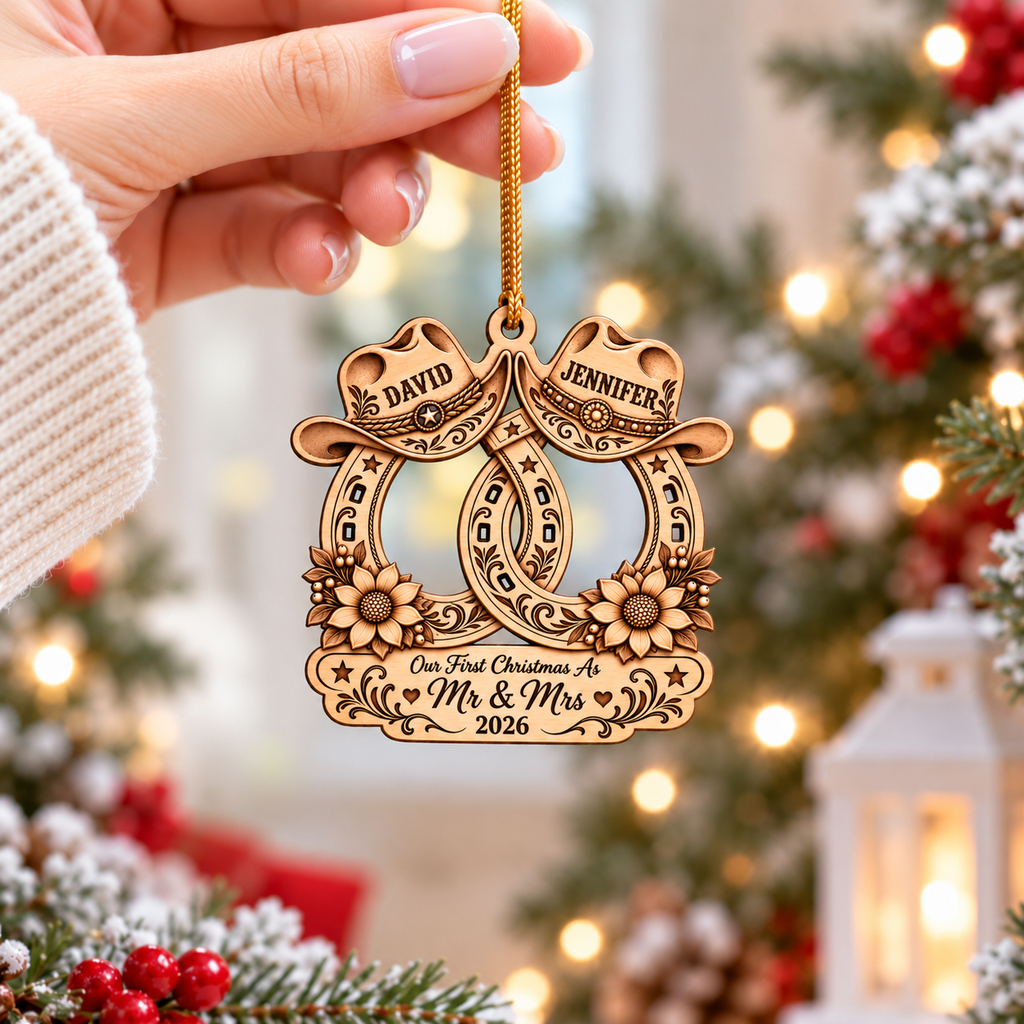 Personalized Wedding Christmas Ornament Tree Decoration Gifts for Couples