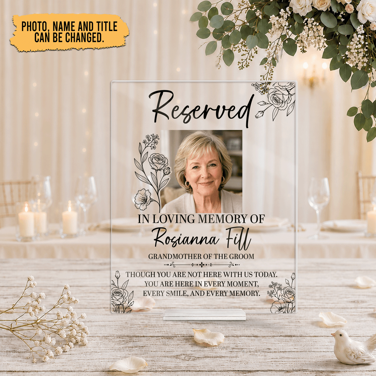 Personalized Wedding Memorial Acrylic Plaque Sign