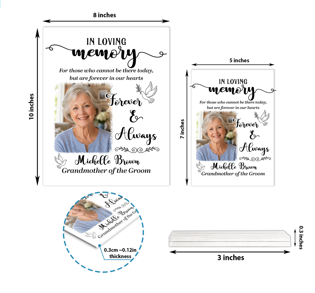 Personalized Wedding Memorial Acrylic Plaque Sign