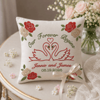 Personalized embroidered ring bearer pillow for wedding — image 7