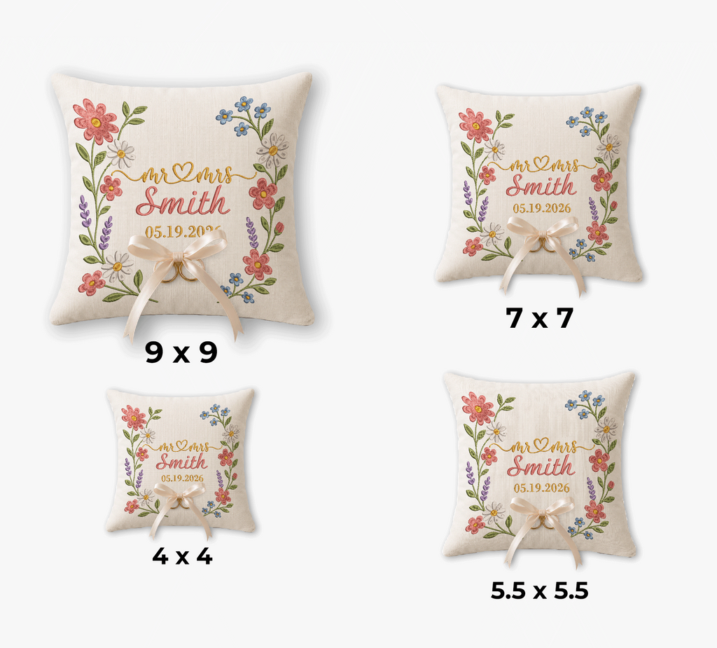 Personalized Embroidered Ring Bearer Pillow for Wedding