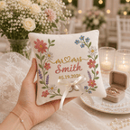 Personalized embroidered ring bearer pillow for wedding — image 6