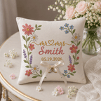 Personalized embroidered ring bearer pillow for wedding — image 7