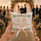Personalized embroidered ring bearer pillow for wedding — image 4