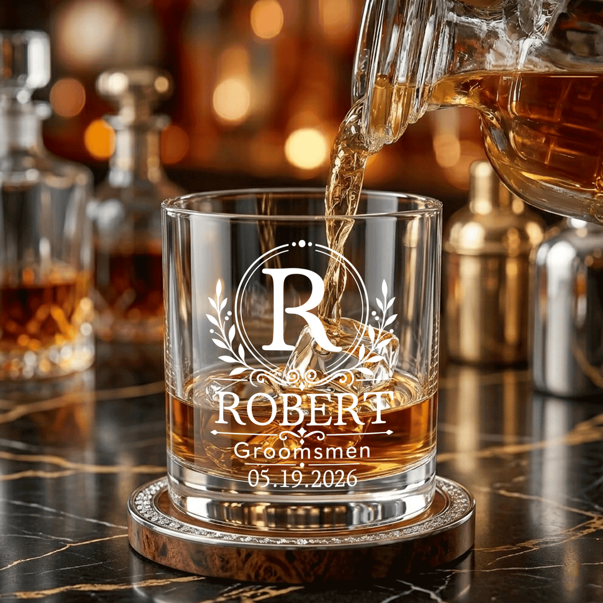 Personalized Groomsmen Whiskey Glasses, Groomsmen Proposal Gifts