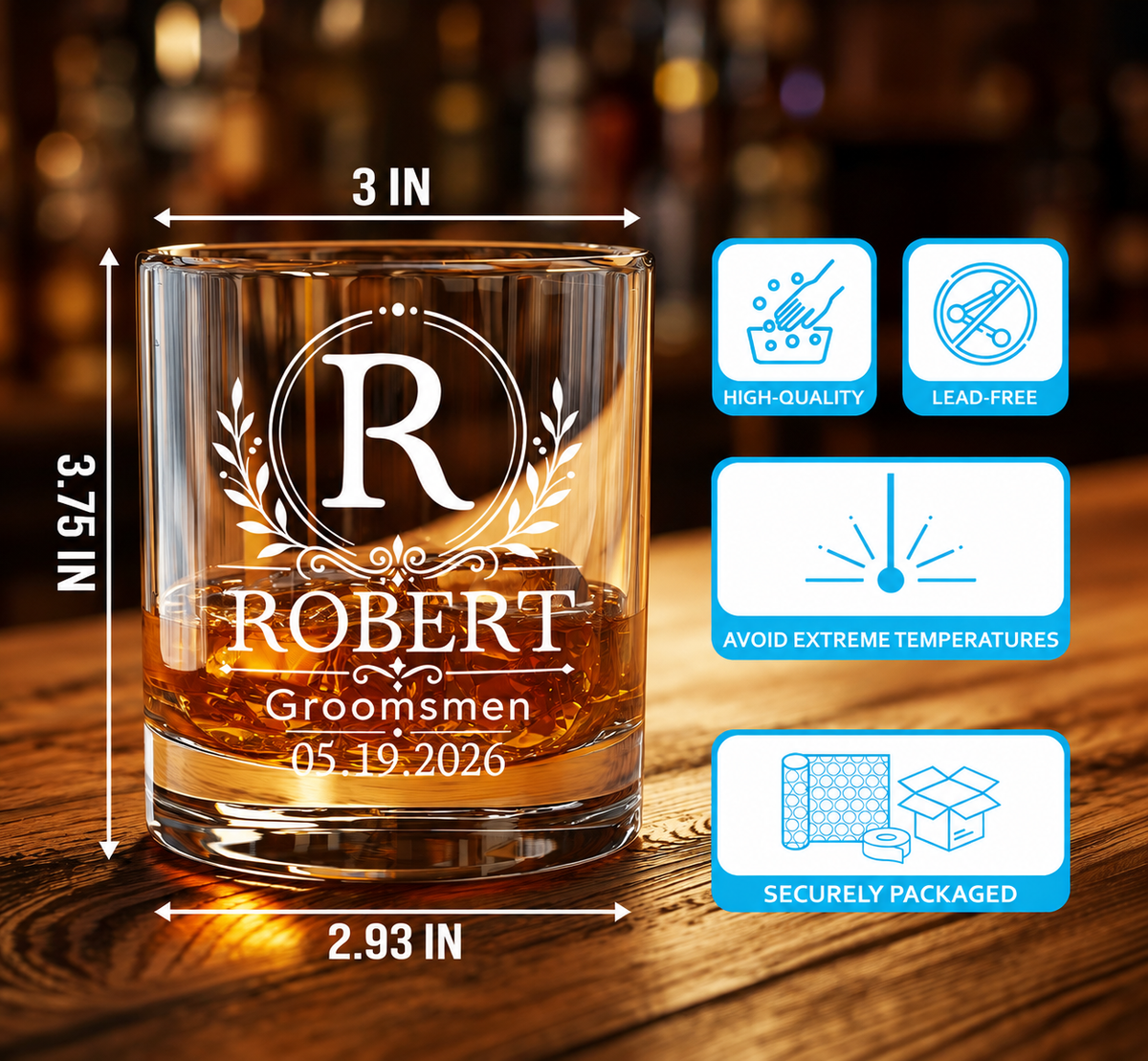 Personalized Groomsmen Whiskey Glasses, Groomsmen Proposal Gifts