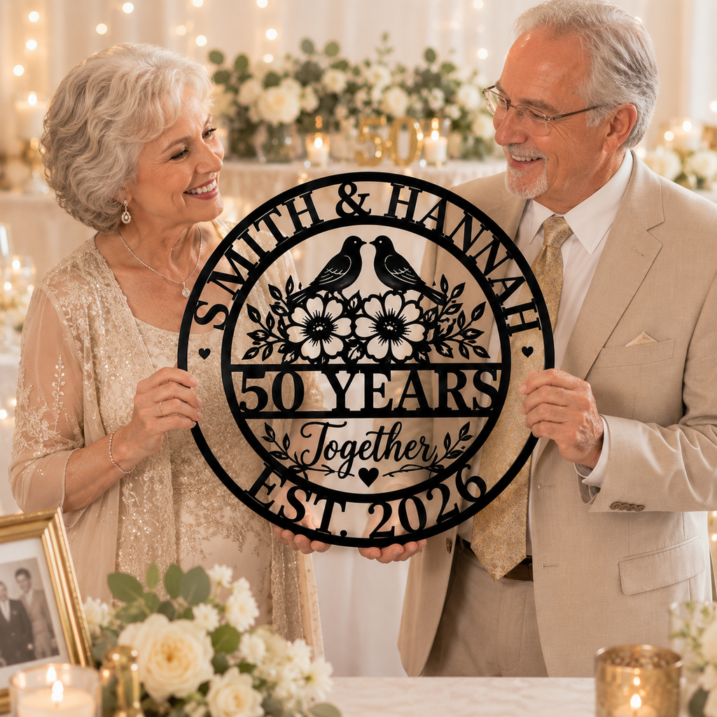 Anniversary Metal Sign — detail