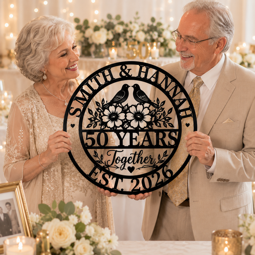 Anniversary Metal Sign — detail