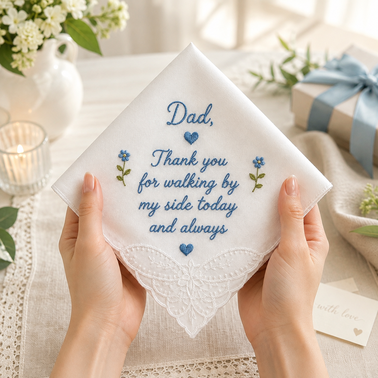 Embroidered Wedding Handkerchief