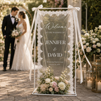 Lace Wedding Welcome Sign — detail
